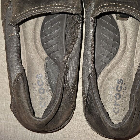 Crocs Canvas Santa Cruz Loafers Slip On Shoes Mens Size  12 Brown main image 8